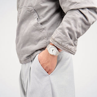 Linen Ultra Thin 40 mm – Orologio Uomo Bianco in Acciaio Inossidabile