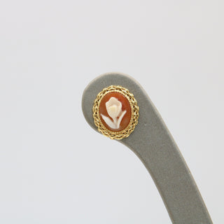 Flower cameo pendant and/or earrings in 925 silver and zircons
